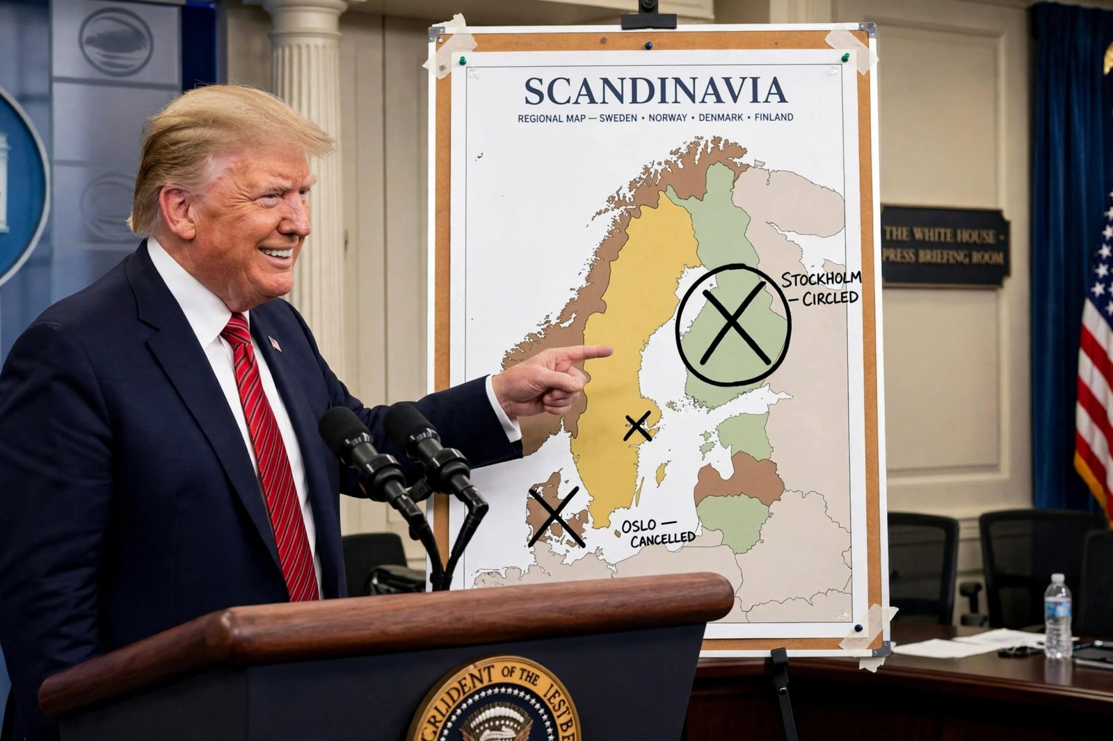 Trump Orders Strike on Stockholm After Nobel Snub, Points to Map as Evidence of Planning
